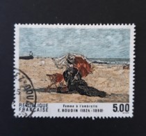 N° 2474       Femme à L' Ombrelle  -  Variété Pluie Hors Du Cadre Du Haut - Used Stamps