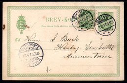 DENMARK 1888 Arms In Oval  Postcard 5 Øre Used.  Michel P28 - Postal Stationery