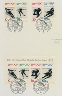 Germany Deutschland 1971 Olympic Games Sapporo & München Olympische Spiele Used Mounted On Paper Postmark Ski Jump - Winter 1972: Sapporo