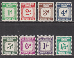 1940 Solomon Islands KGVI Postage Dues Complete Set Of 8 Mint Lightly Hinged - Iles Salomon (...-1978)
