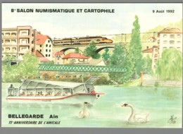 CPM 01 - Bellegarde - 8ème Salon Numismatique Et Cartophilie - 1992 - Dessin De G Nemoz - TGV - Bellegarde-sur-Valserine