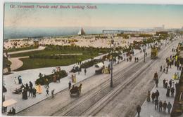 Yarmouth Norfolk UK Parade And Beach Looking South Postcard C1907 - Great Yarmouth