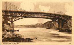 Sepia Illustrated Postcard     Reversing Falls  St John N.B.  # 155  Unused - Bridge - 1903-1954 De Koningen