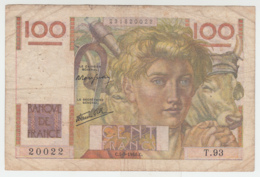 France 100 Francs 1946 VG Banknote Pick 128a 128 A - 100 F 1945-1954 ''Jeune Paysan''
