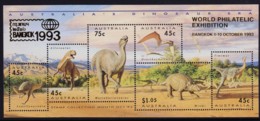 Australia 1993 Dinosaurs Minisheet OP World Exhibition BANGKOK MNH - Nuevos