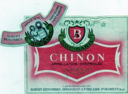 Etiquette Vin Chinon Moc-Baril Années 50. Albert Desombes à St Florent (M&L) - Red Wines