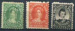 CANADA - NOUVEAU BRUNSWICK - N° 6 OBL. + 7 (*) + 9 * - B/TB - Used Stamps