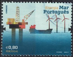 Portugal 2015 Oblitéré Used Energie Mer Portugaise Plate-forme Pétrolière Navire Éoliennes SU - Oblitérés