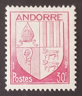 1944 New National Arms, Andorre Française,  *,**, Or Used - Ungebraucht