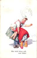 Kind Versohlt Ein Kleineres Kind, Sign. Feiertag, Um 1910 - Feiertag, Karl