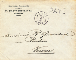 105/29 - Enveloppe Et Carte Cachets De FORTUNE - 1 X PAYE LIEGE 1 Du 3 XII 1918 , 1 X PORT PAYE LIEGE 9 - Noodstempels (1919)