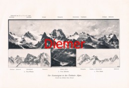 D101 759 Zeno Diemer Kaunergrat Örtztaler Alpen Kunstblatt 1898  !! - Andere & Zonder Classificatie