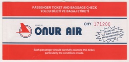 ONUR AIR  AIRLINES PASSENGER TICKET - Europa