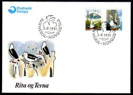 FAROE IS. 1991 Seabirds On FDC.  Michel 221-22 - Islas Faeroes