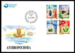 FAROE IS. 1991 Anthropochora On FDC.  Michel 211-14 - Islas Faeroes