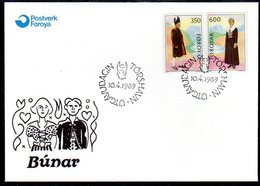 FAROE IS. 1989 National Costumes On FDC.  Michel 182-83 - Islas Faeroes