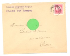 Enveloppe à Entête : Peintures Camille LEGRAND  TAQUIN à VELAINE - SUR - SAMBRE En 1948 (van) - 1900 – 1949