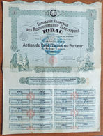 Action 100 Francs Compagnie Française Des Accumulateurs Electriques IODAC 1928 - Electricidad & Gas