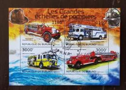 BURUNDI Pompiers, Pompier, Firemen, Bomberos. Feuillets 4 Valeurs Emis En 2012 Oblitéré, Used - Sapeurs-Pompiers