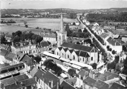 72-VIBRAYE- PLACE DE L'EGLISE ET AVENUE DE LA GARE VUE DU CIEL - Vibraye