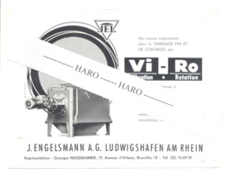 Carte Publicitaire Fa. J. ENGELSMANN Ludwigshafen - G. NUSSBAUMER Bruxelles - Tamis, Vibreur,..." VI-RO " 1963 (van) - 1950 - ...