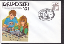 2 Ganzsachen Umschlag Naposta Stuttgart 1981 ,sonderstempel - Privatumschläge - Ungebraucht
