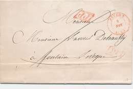 147/29 - Lettre Précurseur En Port Payé = PP De BINCHE 1843 Vers FONTAINE L' EVEQUE - Port 2 Décimes Au Verso - 1830-1849 (Belgique Indépendante)