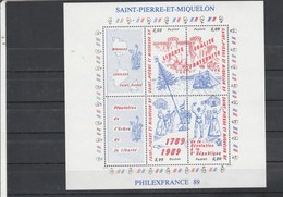 Saint Pierre Et Miquelon Yvert  Bloc 3 ** Révolution Française - Blocks & Kleinbögen