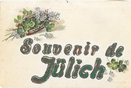 JUELICH JULICH (Allemagne) Carte Fantaisie Souvenir Paillettes - Jülich