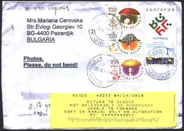 Mailed Cover (letter) With Stamps  Mushrooms 2014  From Bulgaria - Storia Postale