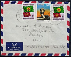 Ca0302 ZAIRE 1987, Snake & 25th Anniv Independence Stamps On Kamina 1 Cover To England, I.10(D) Cancellation - Gebraucht