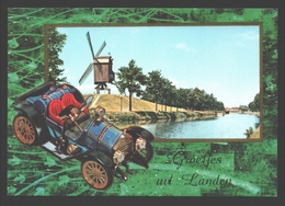 Landen - Groetjes Uit Landen - Molen / Mill - Auto / Car / Voiture - Landen