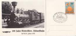 BM541 Österreich 100 Jahre Niederösterr. Südwestbahn Mit Lok 92.01 Von 1876, ANK 1509 Und Sonderstempel - Sonstige & Ohne Zuordnung