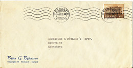 Iceland Cover Sent To Denmark 4-6-1953 Single Franked - Covers & Documents