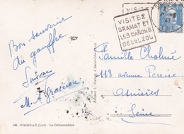Timbre MARIANNE De Gandon . 4f 50 Bleu Outremer  SEUL S / Cpsm 10x15 PADIRAC (46) Le Débarcadère - Briefe U. Dokumente
