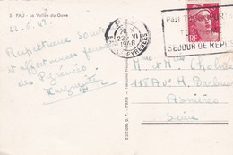 Timbre MARIANNE De Gandon . 6 F Rouge SEUL S/ Cpsm 9X14 PAU (64) La Vallée Du Gave - Covers & Documents