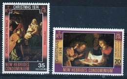 New Hebrides Condominium 1974 Complete Set Of Stamps To Celebrate Christmas. - Unused Stamps