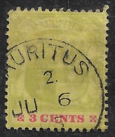 1905 - MAURITIUS - 2/ JU O5 - MISSPELLED CDS ! CLEAR STRIKE ON MAURITIUS 3C. SPECTACULAR ERROR NOT IN PROUD - Mauritius (...-1967)