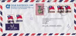 BM597 China Long Envelope Air Mail, Taipei - Vienna/Wien, 1983, 6-fach Frankiert - Storia Postale