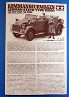 INSTRUCTIONS TAMIYA  KOMMANDEURWAGEN GERMAN STEYR TYPE 1500A 1/35 - Panzer