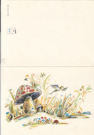 78935- BIRD, LADY BUG,FLOWERS, MUSHROOMS, 2 PARTS FOLDED - Paddestoelen