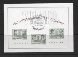 ARGENTINA   1960 The 150th Anniversary Of The May Revolution  Imperforate ** First Day Cancelled - Nuevos