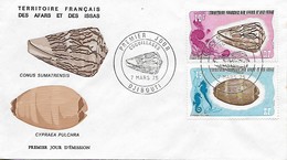 FDC Du 7 Mars 1974 : Coquillages - 2 Timbres Différents - Gebruikt