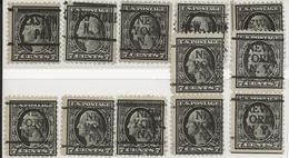 ETATS UNIS - N° 184 OBLITERE - LOT DE 12 EXEMPLAIRES - ANNEE 1912-15 - COTE : 76 € - Used Stamps