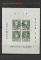 ARGENTINA  1935 Stamp Exhibition "EX. FI. B. A."  ** WM ROUND SUN - Unused Stamps