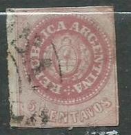 Timbre Argentine 1862-64 Yvt N° 5 Rose Violet - Gebruikt