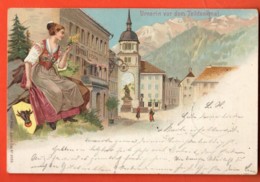 TSG-13 Uri Altdorf Litho Urnerin Vor Dem Telldenkmal. Pionier. Gelaufen 1900 - Altdorf