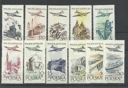 POLONIA YVERT AEREO  41/51   MH  * - Unused Stamps