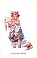 Mädchen Mit Puppe, "Schmerzlicher Verlust", Sign. Feiertag, Um 1910 - Feiertag, Karl