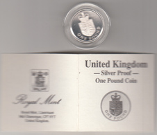 United Kingdom, Silver Proof One Pound Coin. Royal Mint 1988 Con  Scatola Originale - Altri & Non Classificati